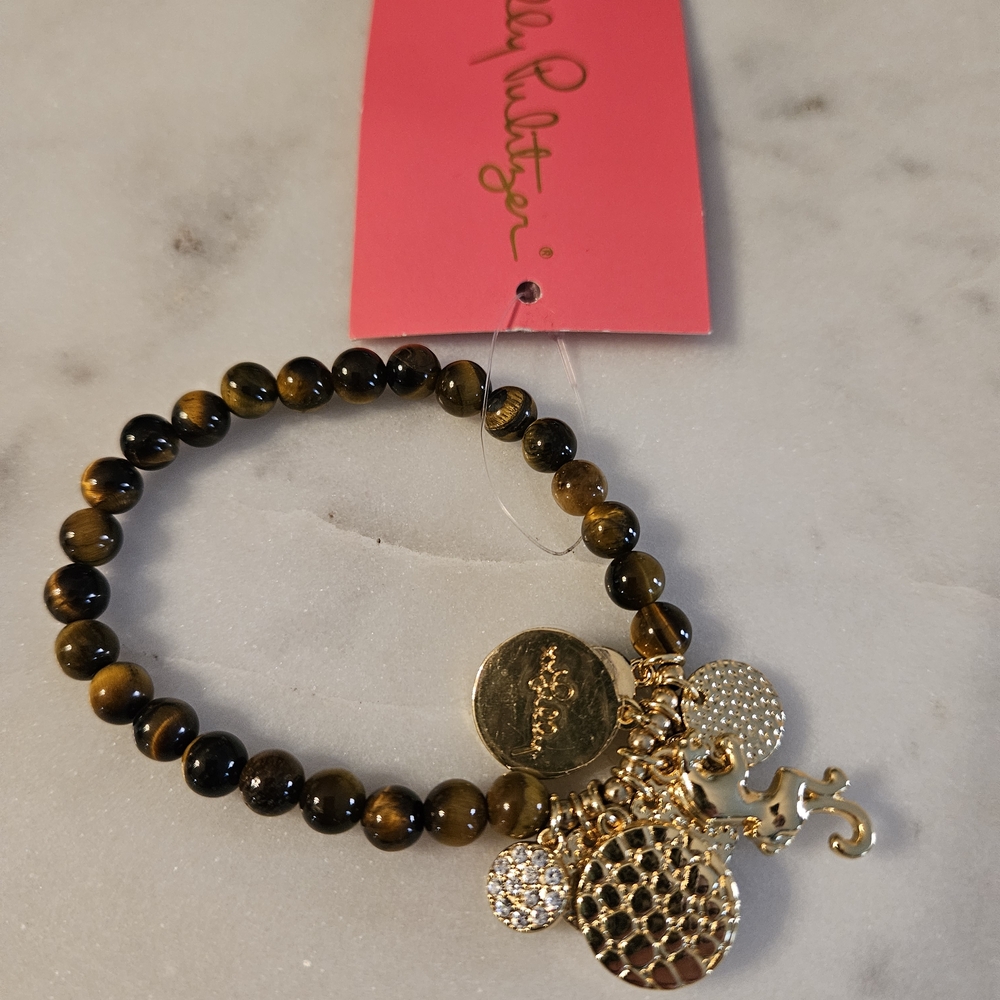 Elegant Gold and Brown Beaded Bracelet